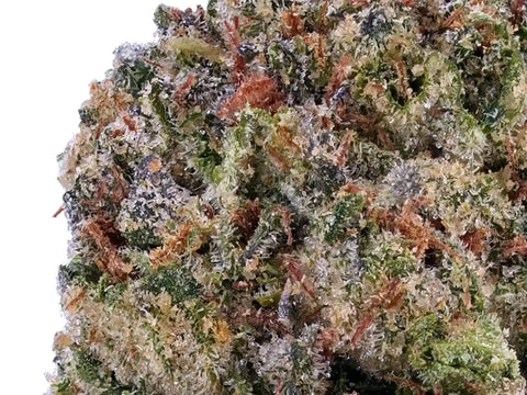 Zoom Bomb Cake Delta 9 THC trichomes visibles fleur collante résineuse détails bud