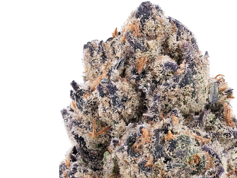 Gros plan de la fleur Deep Amnesia Delta 9 THC — bud ultra résineux et recouvert de trichomes. Puissance maximale et arômes intenses.