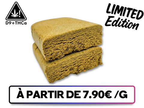 Golden Haze Hash Delta 9 THC et THCa – pollen filtré 90 microns, texture aérienne, effets puissants