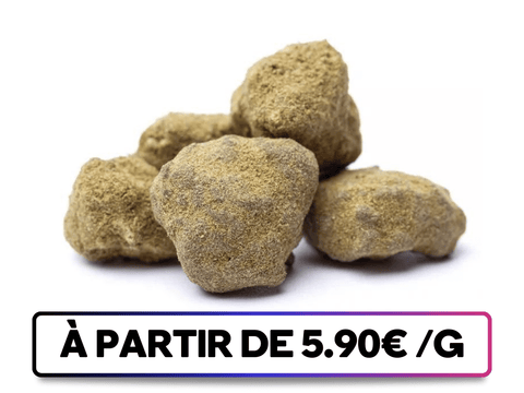 Moonrock CBD disponible sur greenbuds.fr - Fleur indoor enrobée de wax et roulée dans du pollen, offrant une expérience concentrée et puissante